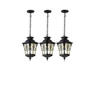 JQQJZLC Lanterna sospesa Esterna Vintage , Luce Esterna Esterna Esterna Esterna, con tonalità di Vetro seminata, lampadario Esterno Regolabile Il lampadario per Patio, Fattoria, Cortile Realizzato in