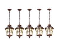 JQQJZLC Lanterna sospesa Esterna Vintage , Luce Esterna Esterna Esterna Esterna, con tonalità di Vetro seminata, lampadario Esterno Regolabile Il lampadario per Patio, Fattoria, Cortile Realizzato in