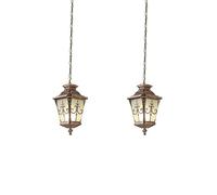 JQQJZLC Lanterna sospesa Esterna Vintage , Luce Esterna Esterna Esterna Esterna, con tonalità di Vetro seminata, lampadario Esterno Regolabile Il lampadario per Patio, Fattoria, Cortile Realizzato in