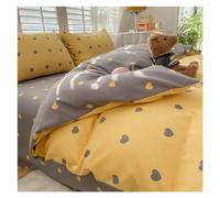 JQQJZLC Letto a Quattro Pezzi Set, Set di Biancheria da Letto a Forma di Cuore a Forma di Doppia Regina Doppia Foglio Piumino Dono di Cuscino Compatibile con Ragazze (G, 180x220cm 4pcs)