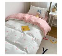 JQQJZLC Letto a Quattro Pezzi Set, Set di Biancheria da Letto a Forma di Cuore a Forma di Doppia Regina Doppia Foglio Piumino donowcase Gallia Compatibile con Ragazze (C, 150x200 cm 3pcs)