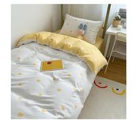 JQQJZLC Letto a Quattro Pezzi Set, Set di Biancheria da Letto a Forma di Cuore a Forma di Doppia Regina Doppia Foglio Piumino donowcase Gallia Compatibile con Ragazze (C, 150x200 cm 3pcs)