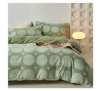 JQQJZLC Letto Inverno Letto Inverno 4 Pezzi Set di Copertura Trapunta in Velluto di Latte Set di Biancheria da Letto Calda Set Biancheria da Letto (Bianco, re) (Grün King)