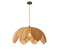 JQQJZLC Luce a Ciondolo Rattan, lampadario a soffitto di Vimini a Mano, Lampada a Sospensione di Editing in Stile Giapponese, Lampada da Paralume E27, lampade di Illuminazione Balcone del Ristorante