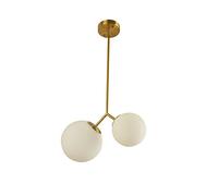 JQQJZLC Luci a Sospensione in Ottone Semplice Nordico Creativo Bianco Bianco a Doppia Testa Lampada sospesa Bar Ristorante Camera da Letto appesa lampadario Decorativo per casa Leggera