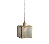 JQQJZLC Luci a Sospensione in Vetro Nostalgia Americano Vintage Minimalist Dining Room Bar Lampade per Camera da Letto Decorazione Artistica Decorazione Artistica Piccola lampadario per corridoio di