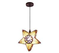 JQQJZLC Lumo a Sospensione retrò Lampada a soffitto a Stella sospesa con Ferro da Design mediterraneo e Acrilico per la Camera da Letto del Ristorante E14 Porta della Lampada Bidone del lampadario