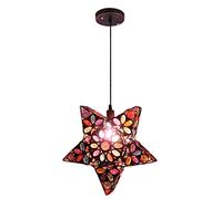 JQQJZLC Lumo a Sospensione retrò Lampada a soffitto a Stella sospesa con Ferro da Design mediterraneo e Acrilico per la Camera da Letto del Ristorante E14 Porta della Lampada Bidone del lampadario