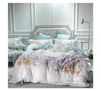 JQQJZLC Lussuoso Set di Biancheria da Letto Blu di Cotone Egiziano Blu Boemia Set da Letto per Letto per Letto piuminole per Letti per Letti con Foglio Aderente Delit Ropa de cama Letto Quattro Pezzi