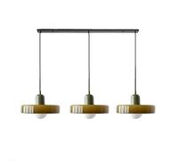 JQQJZLC Mid secolo Moderno a Sospensione 3 Leggero Vetro Verde Vintage in Vetro Appeso a soffitto per Il soffitto Sala da Pranzo lampadario sopra Tavolo da Cucina lineare Isola Illuminazione