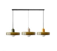 JQQJZLC Mid secolo Moderno a Sospensione 3 Leggero Vetro Verde Vintage in Vetro Appeso a soffitto per Il soffitto Sala da Pranzo lampadario sopra Tavolo da Cucina lineare Isola Illuminazione