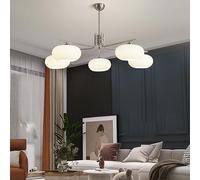 JQQJZLC Mid secolo Moderno Latte lattiera lampadario Cromato cromata lampadario a Filo Fattoria invalido Nero soffitto Bianco a Sospensione a baseballa in Oro Chiaro per Camera da Letto Sala da