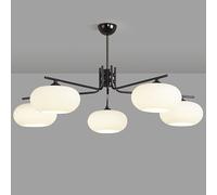 JQQJZLC Mid secolo Moderno Latte lattiera lampadario Cromato cromata lampadario a Filo Fattoria invalido Nero soffitto Bianco a Sospensione a baseballa in Oro Chiaro per Camera da Letto Sala da