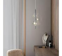 JQQJZLC Moderno a Sospensione a Sospensione a Sospensione Barra cromata Cromo cromata contemporanea soffitto a LED Ascensore a Ciondolo Chiaro Petalo Long lampadario Lungo per Foyer Cucina da Cucina