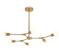 JQQJZLC Moderno lampadario Artigianale di Sputnik, lampadario, Atmosfera Leggera Soggiorno lampade molecolari Illuminazione molecolare, Illuminazione della Decorazione, Oro elettroplante, 6 luci (Oro