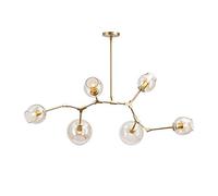 JQQJZLC Molecole lampadario Sputnik, Sfumature di Vetro Trasparente Lampada Lampada lampadario lampadario e27 Paralume a Trasparente a soffitto Regolabile Industriale Vintage