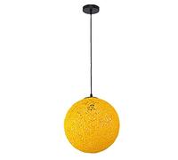 JQQJZLC Nordic Creative Bamboo, Rattan e Canapa Globes a Sospensione Light E26/E27 Lampada a Sospensione Colorata Ristorante lampadario Cucina Cucina Isola sferica sferica Nest paralamode per