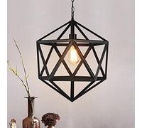JQQJZLC Nordic retrò Luci del Pendente Nero Industriale Esaedro Diamante Pending American Country Style Iron Art Lampadario Personalità creativa Polieddrale Lampada da Soffitto Diamante interessante