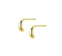 JQQJZLC Orecchini da Bar in Mini Curvo in Argento Sterling per Donne Ragazze 14k Oro Oro Minimalista minuscolo Barre Corta Barre lacrima cartilagine Tragus Post ipoallergenico Doni di Gioielli gravi