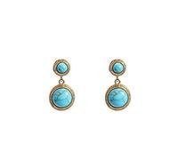 JQQJZLC Orecchini di gemme rotondi in stile vintage di cellaio 925 gioielli per le donne a forma di acqua Tigereye