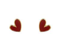JQQJZLC Orecchini per prigionieri del Cuore dello Smalto del 18 g Delicato per Donne 925 Sterling Silver Pin Pin Ipoallergenico Piccolo Amore Cartilagine Studri di cartilagine Piercing Gioielli