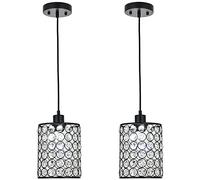 JQQJZLC Pacco 2 Pacchetti Moderni Moderni lampadario Cristallo Balcone Camera da Letto appesa luci Decorative Sala da Pranzo Illuminazione a Pendente Illuminazione a Ciondolo lampade per Ingresso
