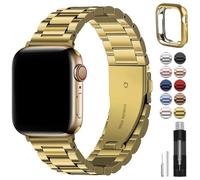 JQQJZLC Per bande 49mm 45mm 44mm 42mm 41mm 40mm 38 mm, fascia d'oro in acciaio inossidabile con custodia per orologi Ultra2 Ultra Series 9 8 7 6 5 4 3 2 1 SE SE2