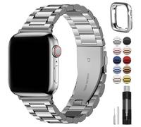 JQQJZLC Per bande 49mm 45mm 44mm 42mm 41mm 40mm 38 mm, fascia d'oro in acciaio inossidabile con custodia per orologi Ultra2 Ultra Series 9 8 7 6 5 4 3 2 1 SE SE2