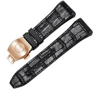 JQQJZLC Per Franck Muller V45 Serie 28mm Nylon Genuina in pelle vera in pelle di guardia nera blu pieghevole orologio con fibbia pieghevole