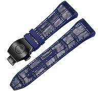 JQQJZLC Per Franck Muller V45 Serie 28mm Nylon Genuina in pelle vera in pelle di guardia nera blu pieghevole orologio con fibbia pieghevole