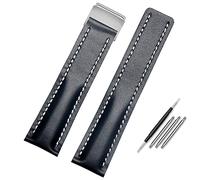JQQJZLC Per la fascia d'oro 22 mm 24 mm genuina in pelle vera da uomo bracciale in pelle di mucca da orologio con dispiegamento
