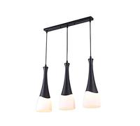 JQQJZLC Personality Fashion Tre Teste Durante l'illuminazione, E27 Modern Simple Simple Black Candieralier, Light Appeding, Lampade per Camera da Letto a Barre da Pranzo. 3 Round (Nero. 3 Round)