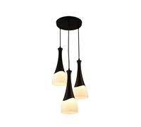 JQQJZLC Personality Fashion Tre Teste Durante l'illuminazione, E27 Modern Simple Simple Black Candieralier, Light Appeding, Lampade per Camera da Letto a Barre da Pranzo. 3 Round (Nero. 3 Round)