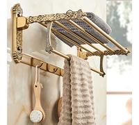 JQQJZLC Pianto di Asciugamano da Bagno Antico Europeo, portavalo per Asciugamani in Alluminio Spaziale, Porta del Bagno, Bagno Montato a Parete/b 60 cm