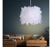 JQQJZLC Piccola Luce a Ciondolo di Piume, Romantico lampadario per Camera da Letto Moderna Moderna, Lampada a Sospensione Decorativa a soffitto Decorativo per la Camera da Letto per la Camera