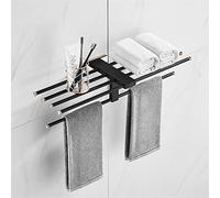 JQQJZLC Porta Asciugamano in Oro Nero Creativo portavalo per Asciugamani, Barra per Asciugamani, Supporto per la Carta igienica, Ganci per Asciugamani, Hardware del Bagno Set Hardware da