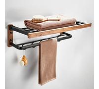 JQQJZLC Portavalo Asciugamano Noce Nera portavalo Asciugamano, Barra dell'asciugamano, Supporto per la Carta igienica, Accessori per Bagno Montato a Parete Kit Hardware per Bagno/Ganci a 6 Righe