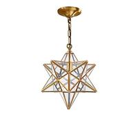JQQJZLC Postmodern Moravian Star Clear Glass Paphade da 15 Pollici Lampada Cucina Cucina sospesa lampadario Tutta l'illuminazione Tecnica in Rame per la Camera da Letto del soggiorno/2828 cm