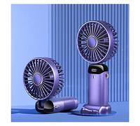 JQQJZLC Raffreddamento a ventola portatile Maniglia da tavolo ricaricabile Supporto elettrico Scrivania USB palmare Batteria Portatile Mini Ventilatore (Colore: Viola, Dimensioni: 5000 m)