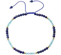 JQQJZLC Reiki Lapis Lazuli/Amazonite Anklet Summer Beach Gemsones Applacciato Perle Caviglie Braccialetti per Le Donne AMA Good Luck Jewelry