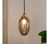 JQQJZLC Retro Nordic Glass Luci di Luce del Pendente Assemblee Lussuose Lampadario Camera Da Letto Soggiorno Copper Loft Decor Industrial Vintage Lampada Fit Light Interessante Life (A)