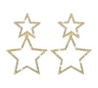 JQQJZLC Rhinestone Big Star Che Pena Gli Orecchini per Donne Ragazze ipoallergenico Cristallo Lungo Star Star Fascino Drop cimante Stallone di Moda Leggero Festival Festival Natalizio Feste di