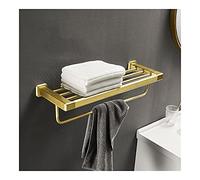 JQQJZLC Scaffali da Bagno Porta Asciugamano Spazzolato per Asciugamano Nero da Bagno, Barra per Asciugamani da Asciugamano a Parete, Accessori per Bagno a Canna Mobile per la Cucina del Bagno