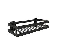 JQQJZLC Scaffali da Bagno scaffali galleggianti su ripiana da Bagno Shampoo Nero Accessori per Bagno Ripiani per la Parete della Parete da Cucina 20 cm-50 cm per la conservazione del Bagno (Colore: