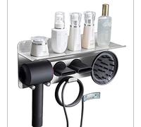 JQQJZLC Scaffali da Bagno sugli scaffali galleggianti per asciugacapelli da Bagno, rastrellino per Disegno a Filo in Acciaio Inossidabile, portapacing per Bagno Multifunzione per la conservazione del