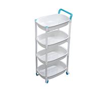 JQQJZLC Scaffali del Bagno Cucina Armadio per la Cucina Mobile Rack per Carrello Mobile Pavimento in plastica Gap Cucina Portapacchi Multistrato Portapacchi per guarnizioni con Ruote cucine (Colore: