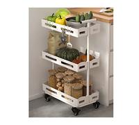 JQQJZLC Scaffali del Bagno Cucina Armadio per la Cucina mobili rotolanti a 3 Livelli Mobile Porta rastrelliere Soggiorno Camera da Letto Pavimento Cucina Pavimento Multistrato Mobile Portapacchi per