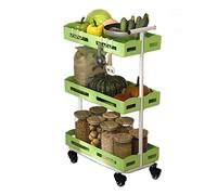JQQJZLC Scaffali del Bagno Cucina Armadio per la Cucina mobili rotolanti a 3 Livelli Mobile Porta rastrelliere Soggiorno Camera da Letto Pavimento Cucina Pavimento Multistrato Mobile Portapacchi per