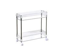 JQQJZLC Scaffali per Bagno Cucina mobili da Cucina Rack Cucina in plastica in plastica Ultra-Vaso Stretta Portapacchi a Fessura a Fessura Multifunzionale Carrello Trasparente da Pavimento a soffitto