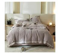 JQQJZLC Set Copripiumino Geometrico con Texture a Nido d'Ape in Cotone Matrimoniale Queen King 4 Pezzi Set di Biancheria da Letto Morbida e Traspirante Lenzuolo federe Set da Quattro Pezzi